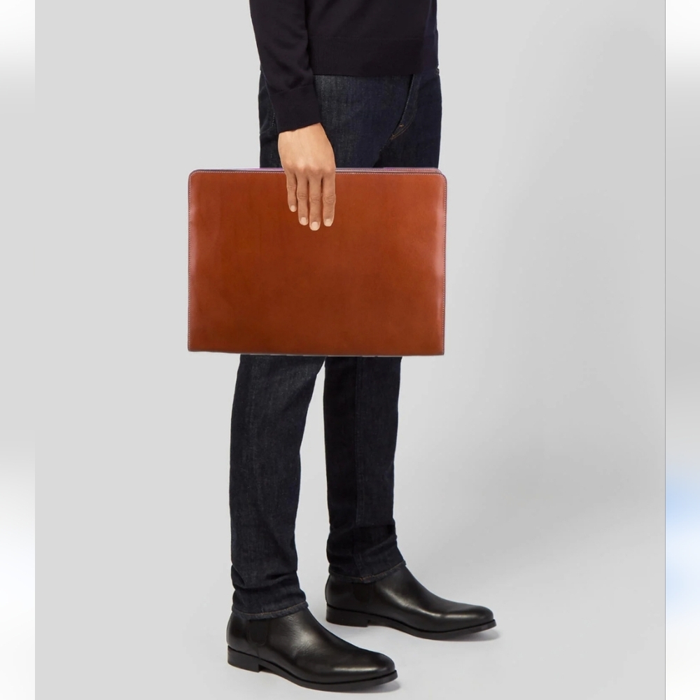 T. Anthony Leather Portfolio Case Under Arm Folio Zippered Pad Cover
